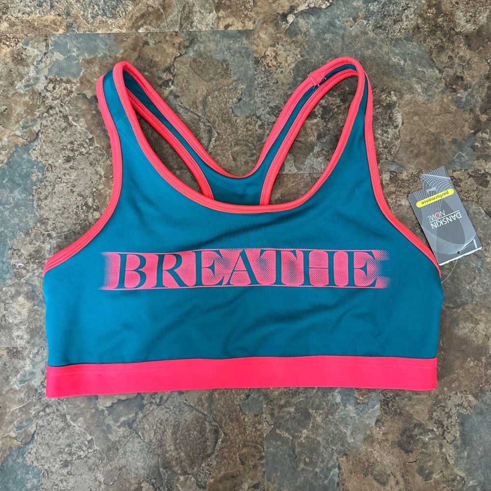 Danskin Now Wireless Racerback Sports Bra Womens Size Medium (8-10) Green